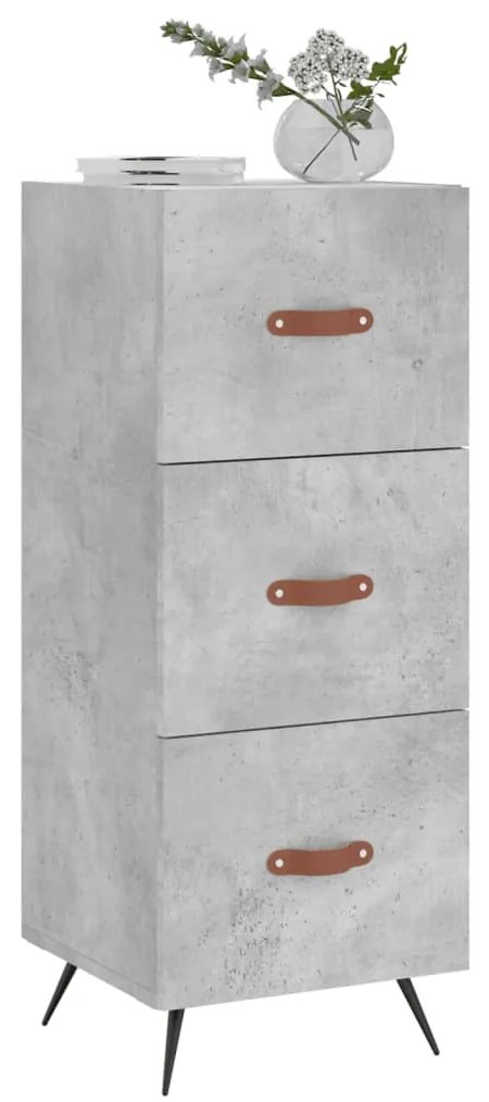 Credenza grigio cemento 34,5x34x90 cm in legno multistrato