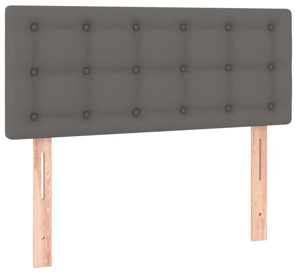 Testiera grigio a led 100x5x78/88 cm in similpelle
