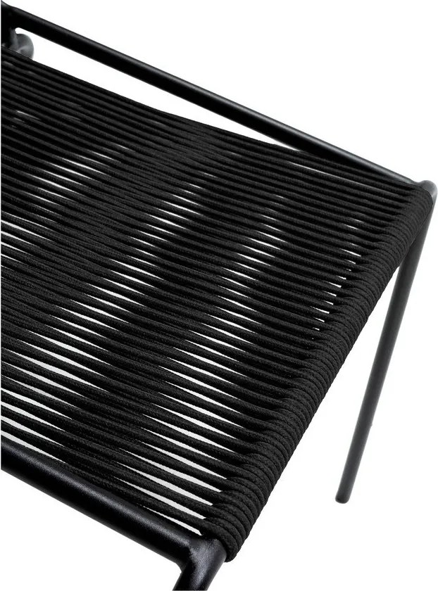 Sedie da pranzo in set nere in metallo impilabili 2 pz Emily – Marckeric