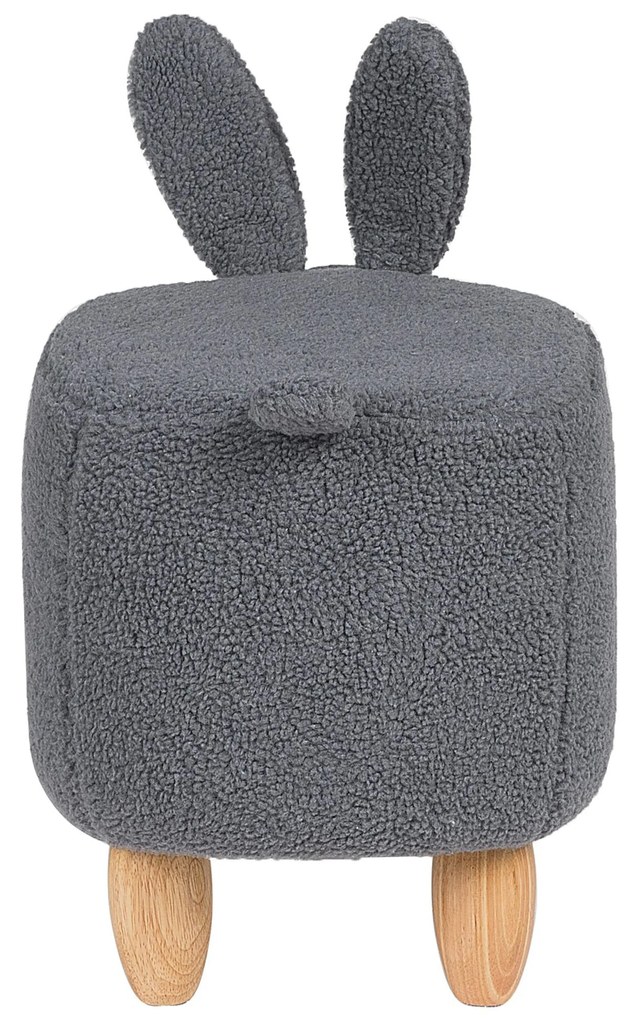 Pouf di tessuto grigio BUNNY Beliani