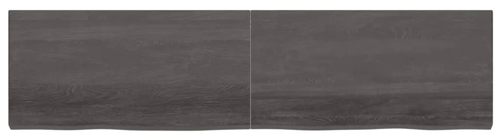 Ripiano muro grigio scuro 200x50x6 cm massello rovere trattato