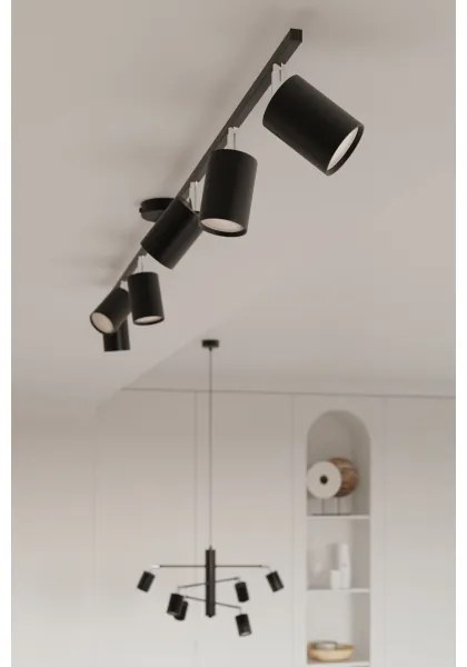 Sollux SL.1207 - Lampadario a sospensione con filo LEMMI 6xGU10/10W/230V nero