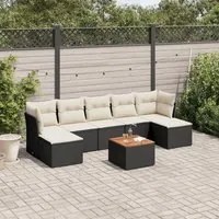 Set Divani da Giardino con Cuscini 8 pz Nero in Polyrattancod mxl 113953