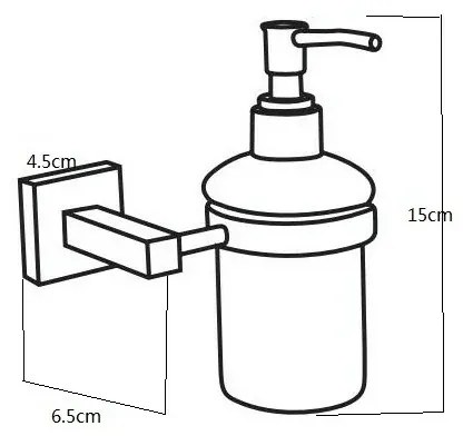 Dosatore sapone liquido a muro in vetro satinato e metallo cromato  Rock
