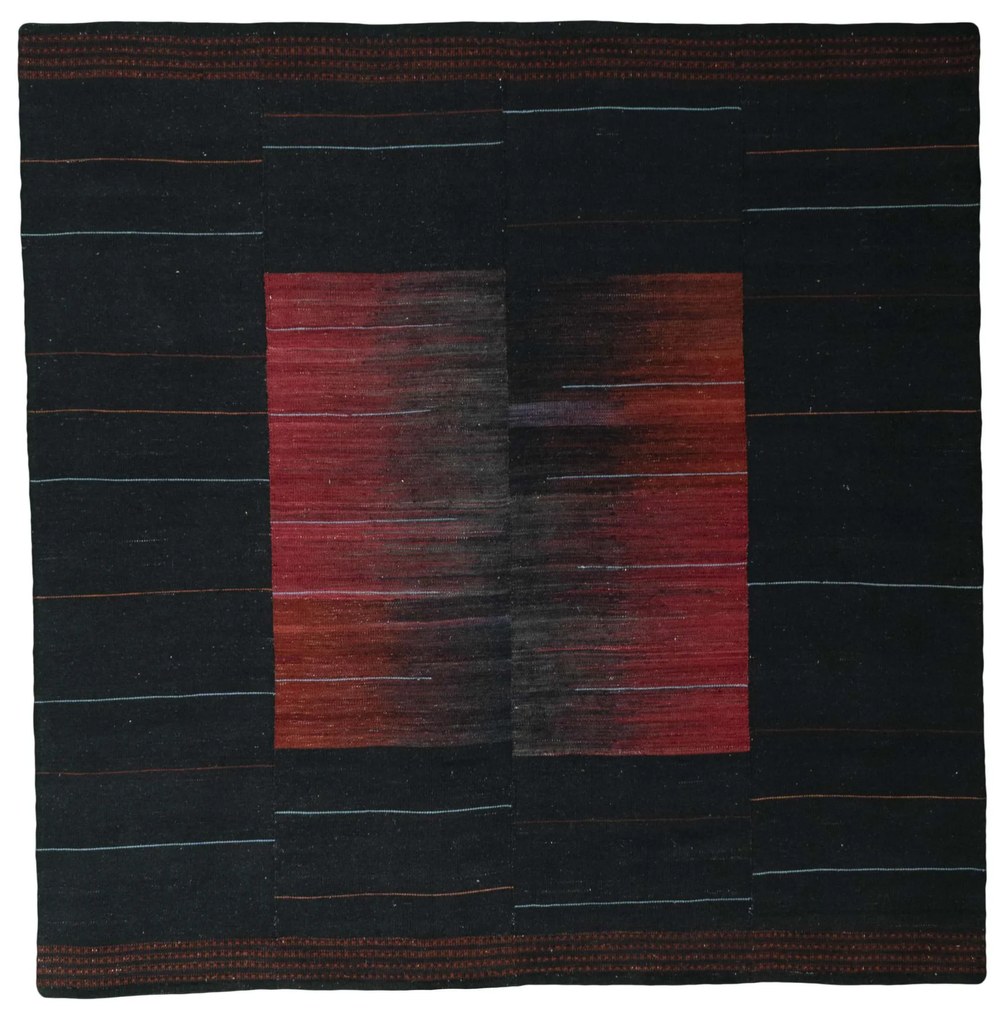 Kilim Tappeto persiano 200x200 Nero (Iran) Tessuto A Mano