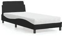 Letto con Materasso Nero 90x200 cm in Similpelle 3208337