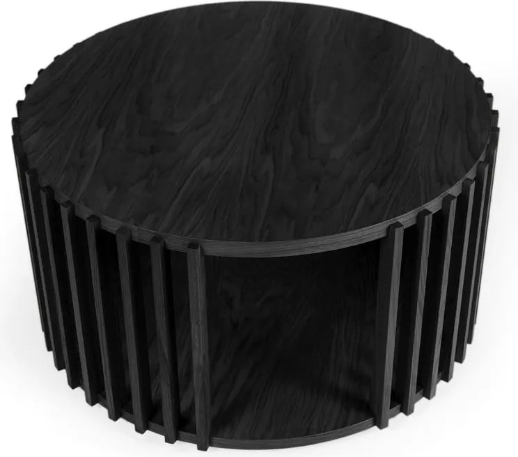Tavolino in rovere nero , ø 83 cm Drum - Woodman
