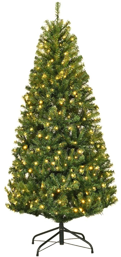 Costway Albero di natale artificiale 120cm in PVC con 100 LED, 300 rami, supporto in metallo