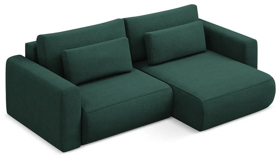 Divano angolare verde allungabile/con contenitore (con penisola a destra/con chaise lounge) Kapua – Makamii
