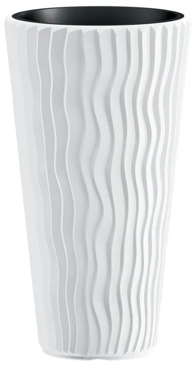Vaso per piante e fiori SANDY PROSPERPLAST in polipropilene bianco H 70.8 cm Ø 39 cm