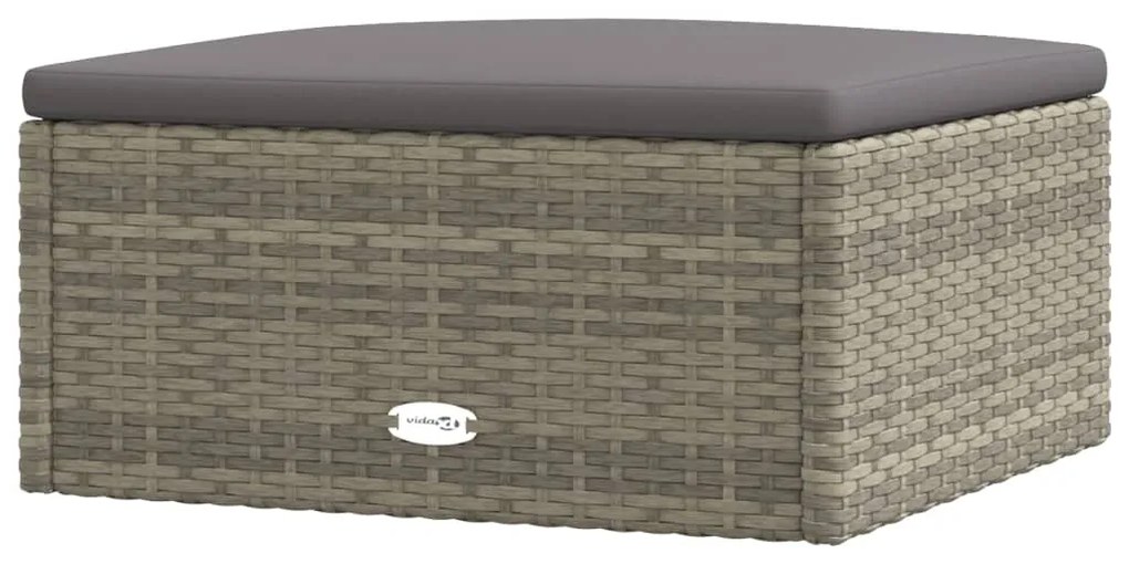 Set Divani da Giardino 7 pz con Cuscini in Polyrattan Grigio