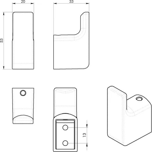 Gedy - Set da 2 ganci da parete PIRENEI, grigio metallizzato