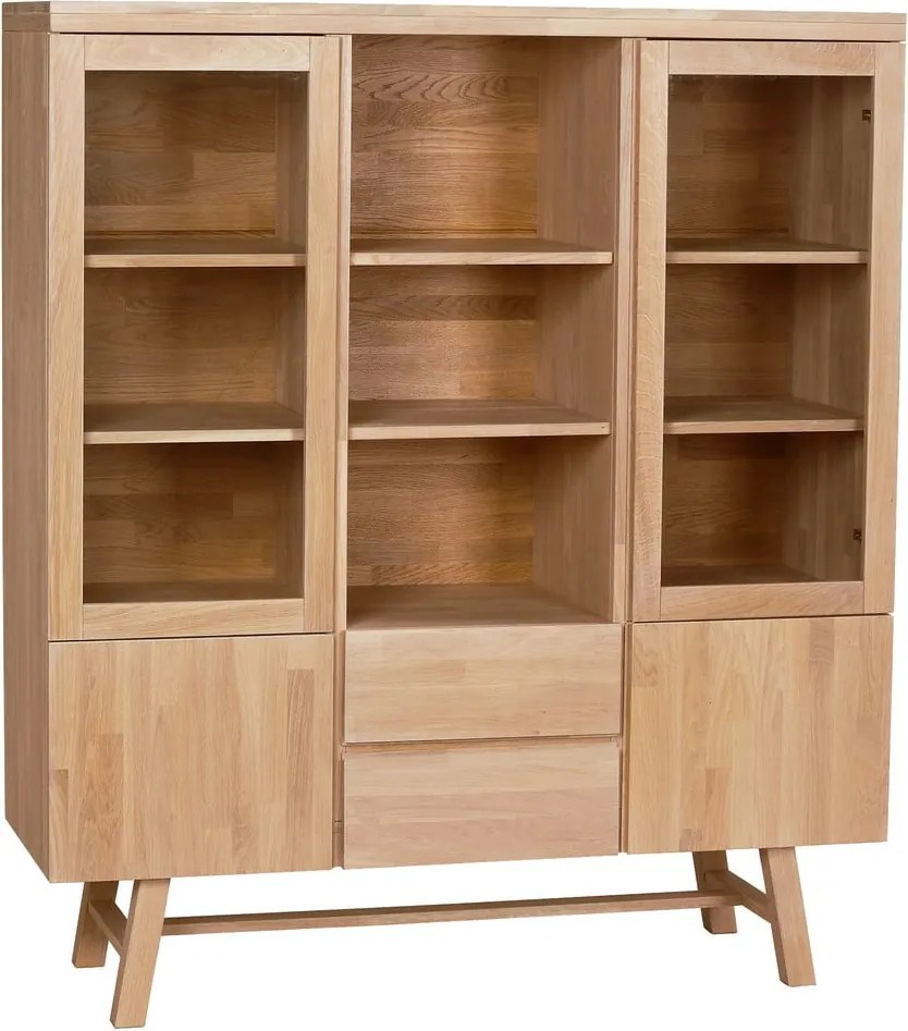 Vetrina in legno di quercia di colore naturale 130x150 cm Brooklyn - Rowico