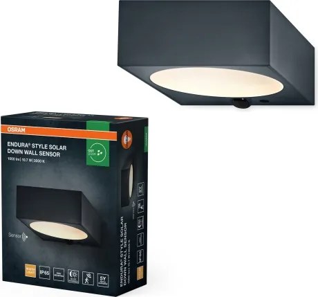 Osram - Lampada solare da parete ENDURA STYLE LED/10,7W/4,2V 2000 mAh IP65 antracite