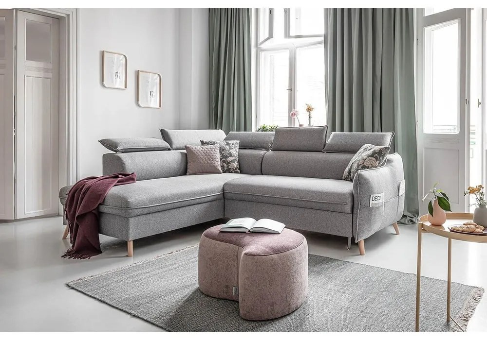 Divano letto angolare grigio chiaro (angolo sinistro) Sweet Harmony - Miuform
