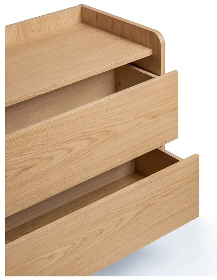 Cassettiera alta colore naturale in rovere 80x82 cm Wrap - Bonami Selection