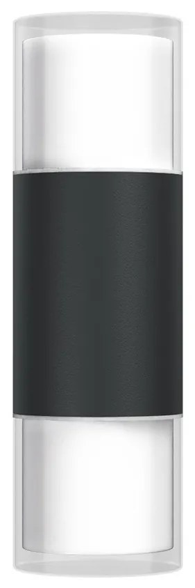 Applique Cilindrica Bidirezionale Nera IP54 con 2 basi GU10