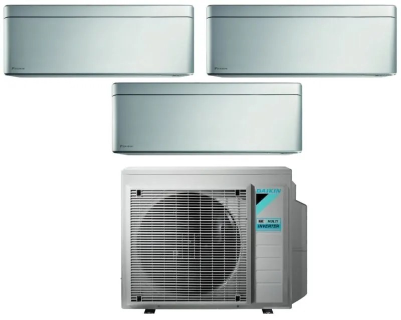 Daikin - Climatizzatore Condizionatore Bluevolution Trial Split Inverter serie stylish total silver 9+9+15 con 3MXM68N R-32 Wi-Fi Integrato