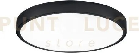 Plafoniera led domo nera tonda 24w 2700lm 4000k  ip44 24x2,4cm