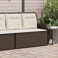 Panca Reclinabile da Giardino con Cuscini Marrone in Polyrattan 368938