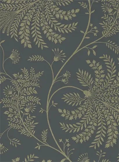 Sanderson Carta da parati Mapperton - Graphite/ Gilver