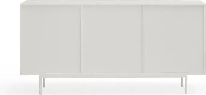 Cassettiera bassa bianca-colore naturale effetto rovere 159x80 cm Sierra – Teulat