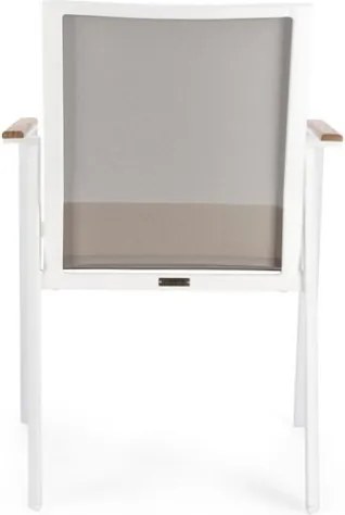 Sedia Da Esterno In Alluminio E Textilene Con Braccioli Cameron Bianco Bizzotto