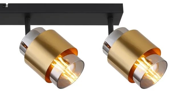 Globo 15560-4 - Faretto MILLEY 4xE27/40W/230V nero/ottone