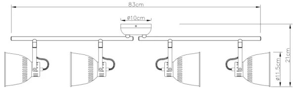 Globo 54651-4 - Luce Spot HERNAN 4xE14/40W/230V