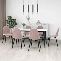 Sedie da Pranzo 6 pz Rosa in Velluto 3082885