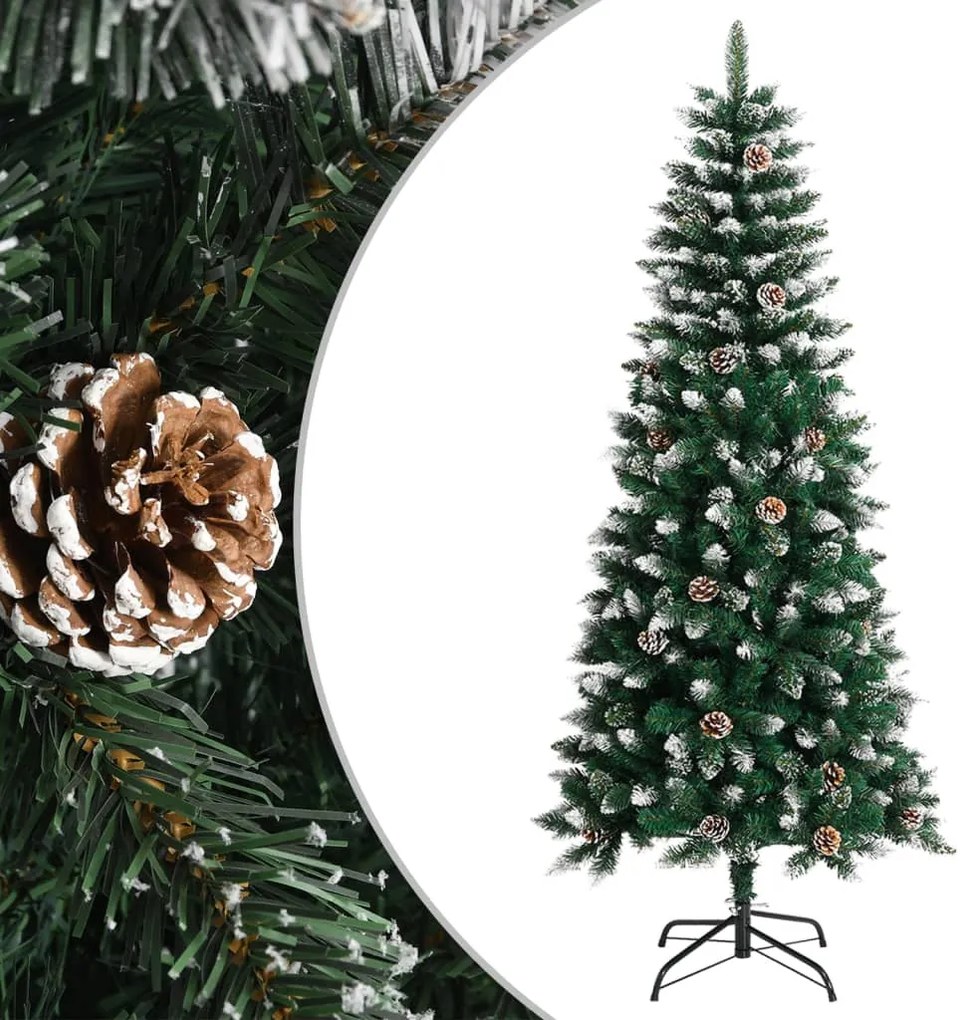 Albero Di Natale Artificiale Con Base Verde 150 Cm Pvc /