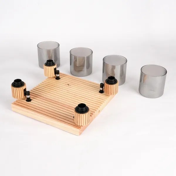 Brilagi - Faretto HYGGE 4xE14/15W/230V legno/fumé