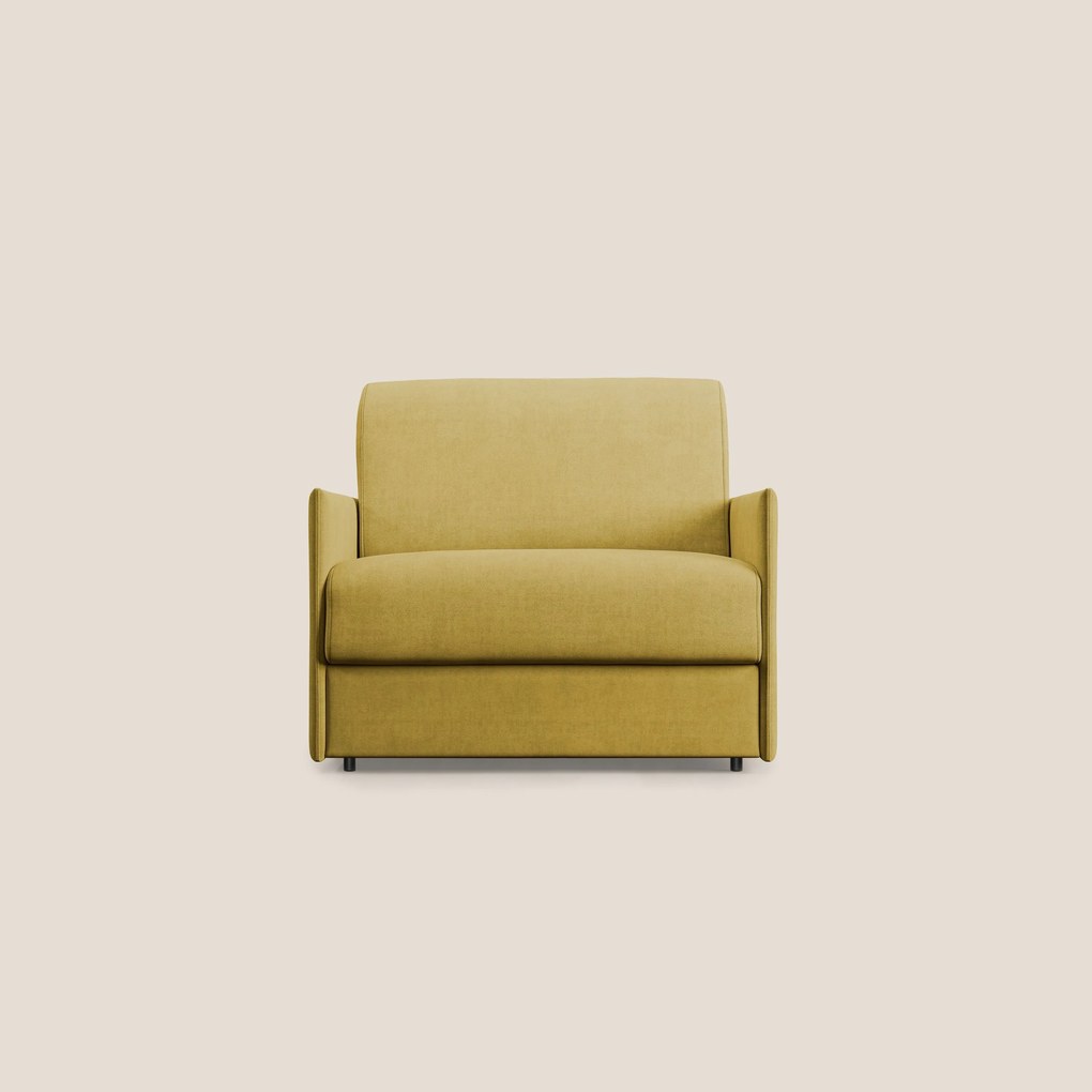 Evans poltrona letto in morbido tessuto impermeabile T02 giallo