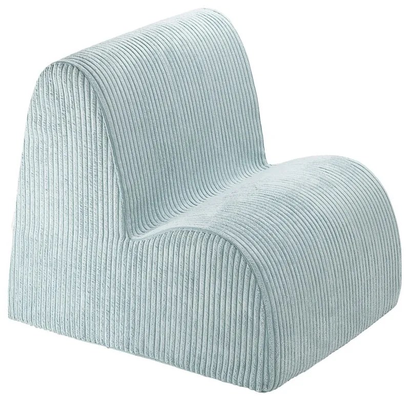 Poltrona per bambini color menta con rivestimento in velluto a coste Cloud – Wigiwama