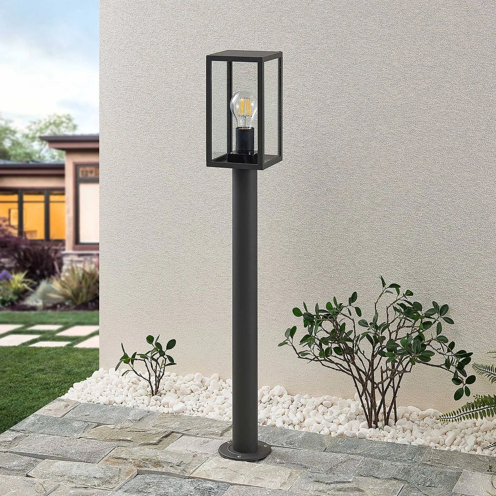 Lampioncino da giardino Filimon Lindby, dimmerabile, Nero, Alluminio, Moderno, Lampada da esterni