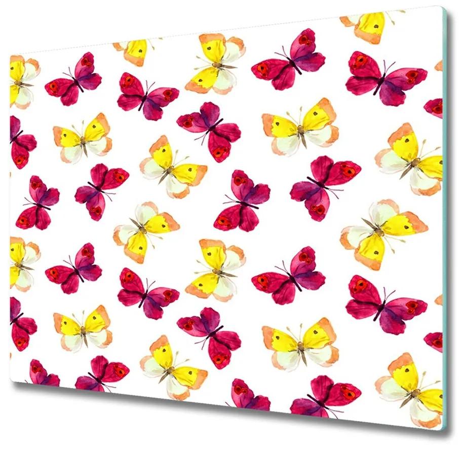 Tagliere in vetro Farfalle e fiori 60x52 cm