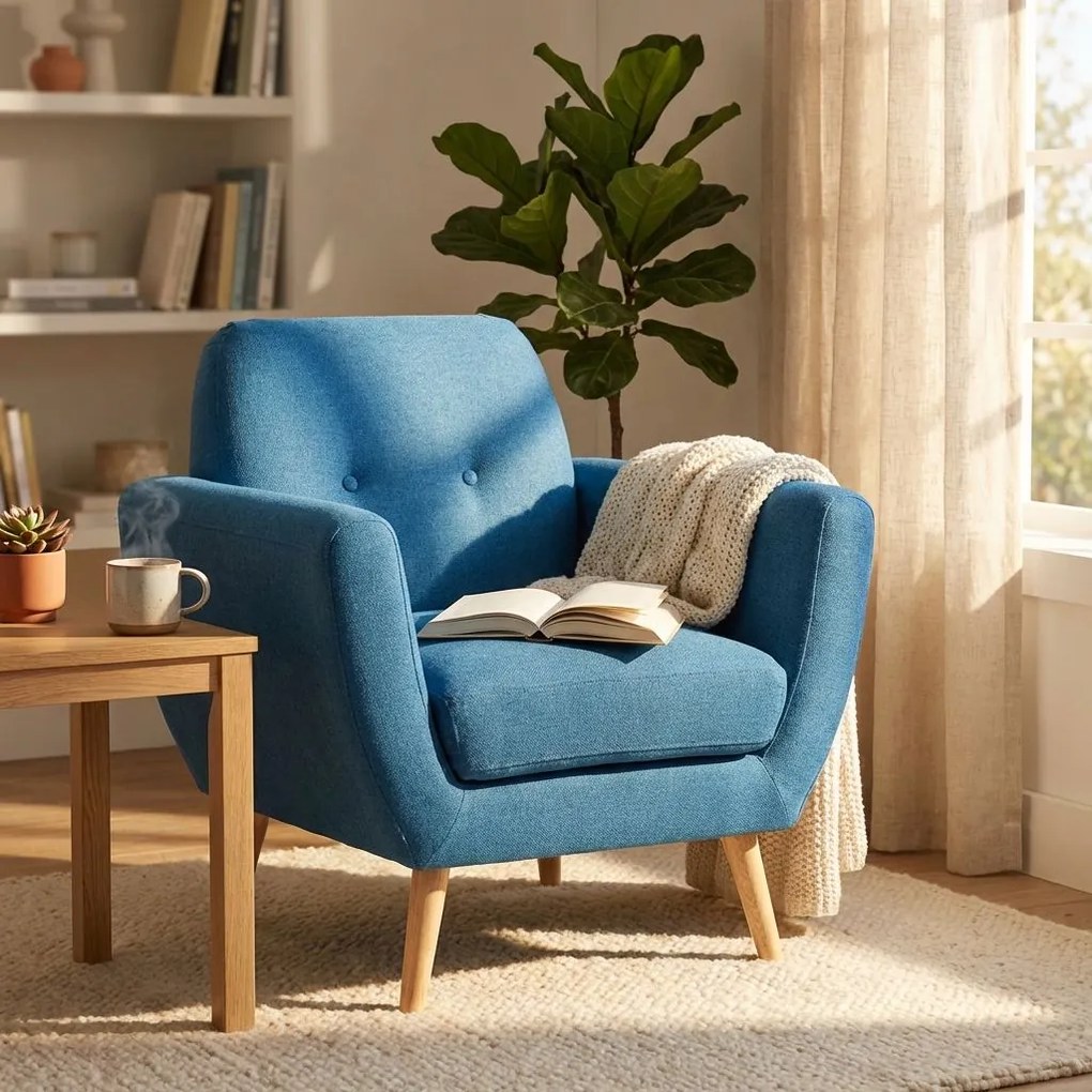 HANSEL - poltrona stile scandinavo in tessuto