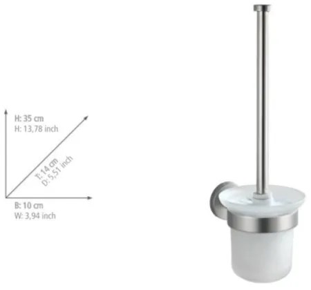 WENKO 19614100 - Scopino WC BOSIO MATT 10x14 cm acciaio inox/argento/satinato