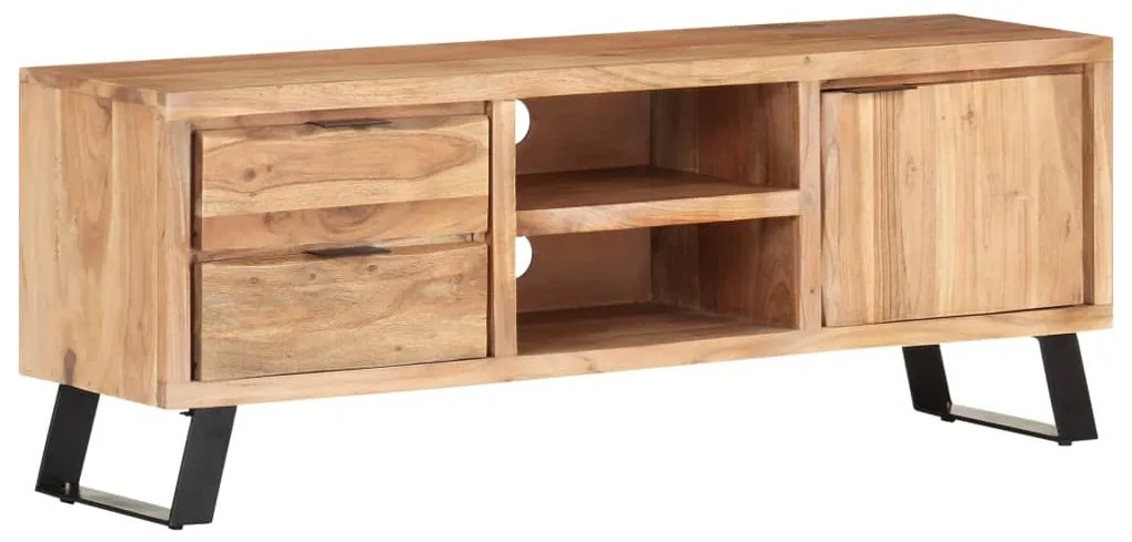 Mobile Tv 120x30x42cm İn Massello Di Mango Con Angoli Vivi /