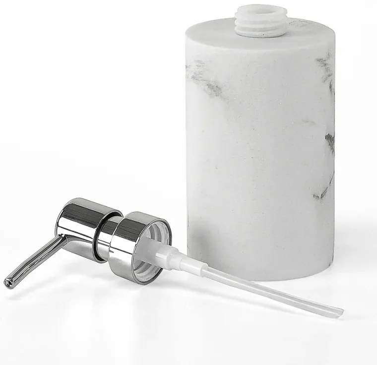 Dispenser sapone effetto marmo bianco in resina Ivy