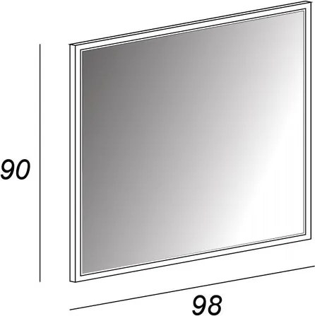Specchio Tiffany con illuminazione integrata bagno rettangolare BADEN HAUS L 98 x H 90 x P 4.2 cm bianco cotone