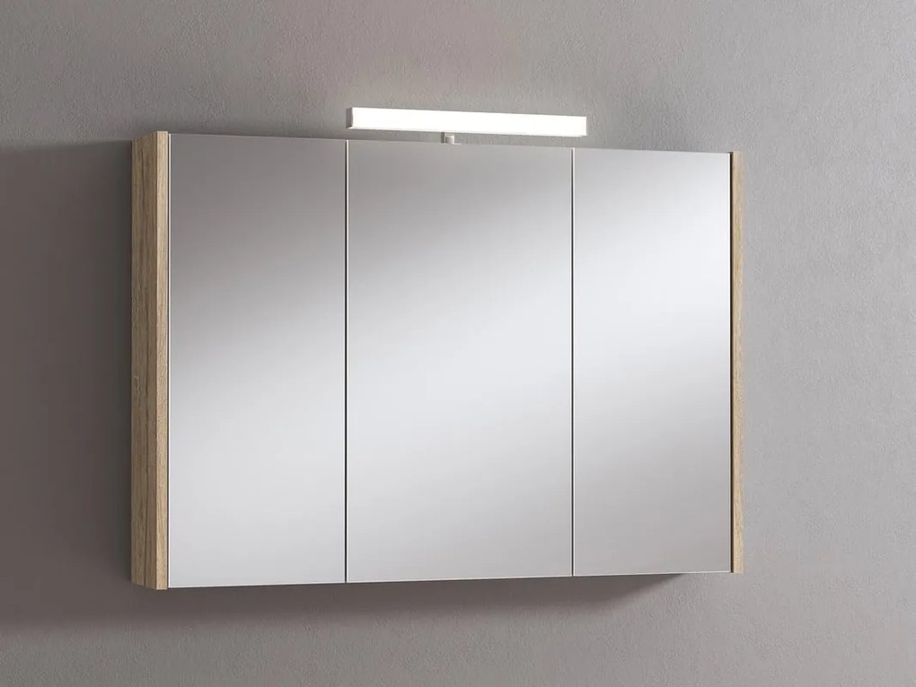 Pensile con luce Akira rovere nabucco L 100 x H 70 x P 15.5 cm