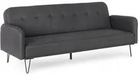 Divano letto tre posti in tessuto Nero BRIDJET 200x82x h81 cm