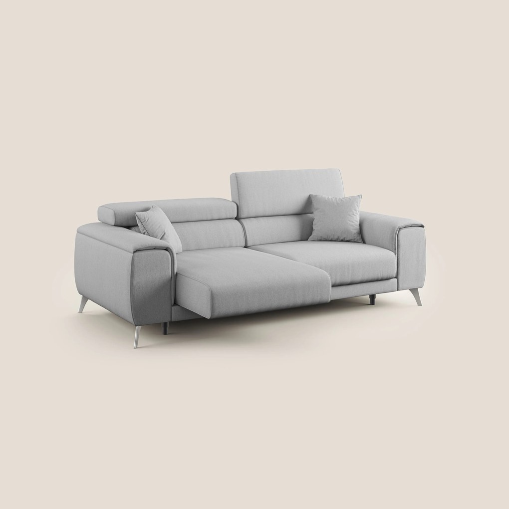 Fusion divano con sedute allungabili in tessuto smacchiabile T05 grigio