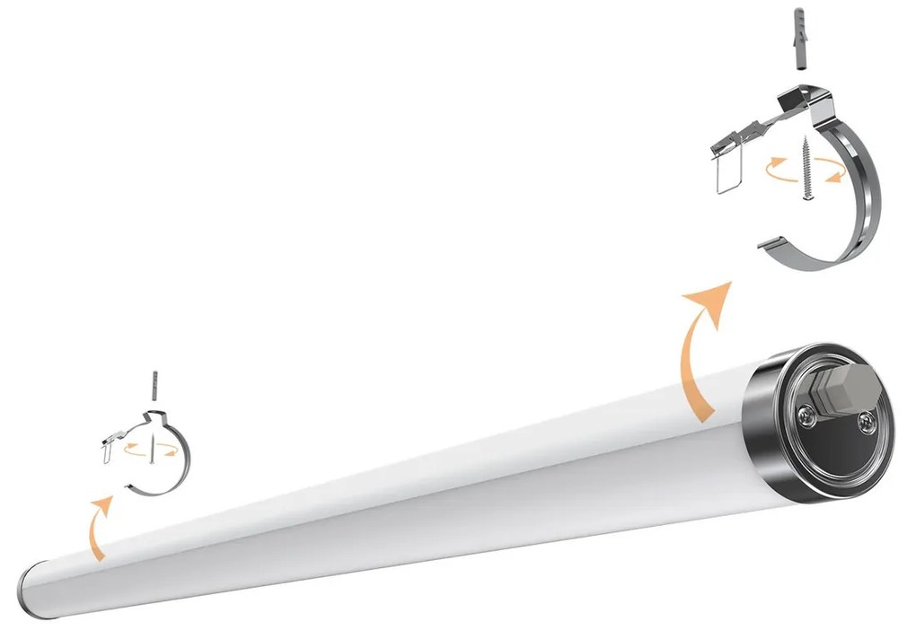 Plafoniera LED 150cm 50W IP69K in PMMA - con driver Philips Xitanium Colore Bianco Naturale 4.000K