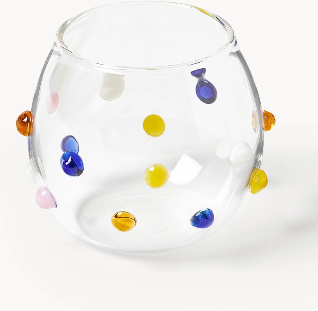 Set di 4 bicchieri in vetro soffiato borosilicato Perli