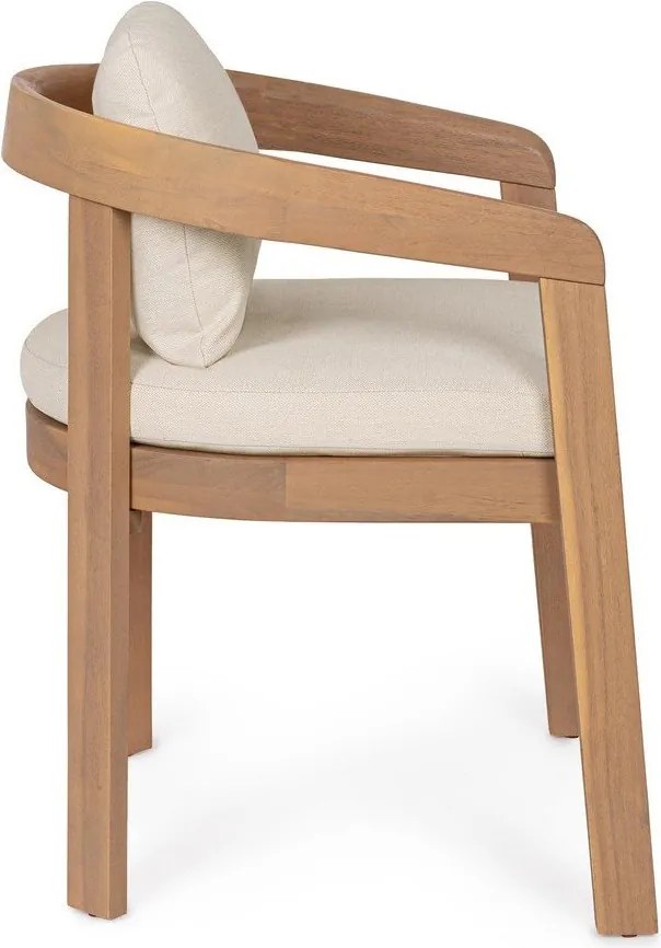 Sedia da esterno di colore naturale in legno massiccio Pablo – Bizzotto