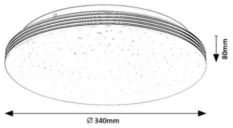Rabalux 75057 - Plafoniera da soffitto per bagno TOMA LED/18W/230V IP44 Ø 34 cm