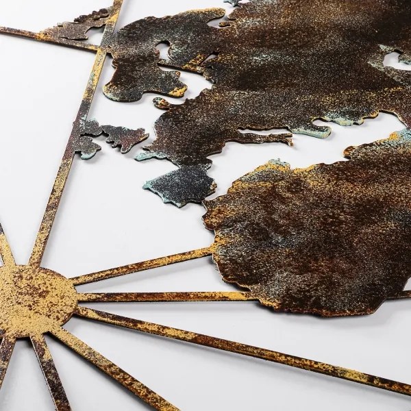 Decorazione da muro 120x60 cm world mappa metallo