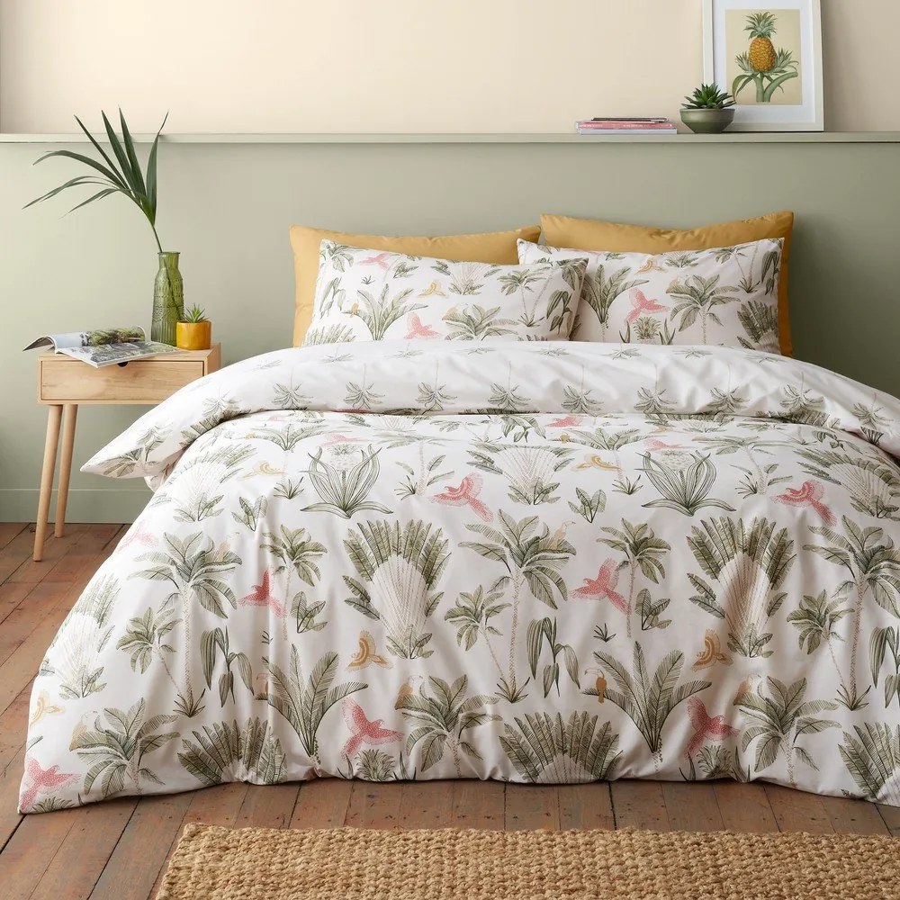 Biancheria da letto beige per letto matrimoniale 200x200 cm Paradiso Palm – Catherine Lansfield